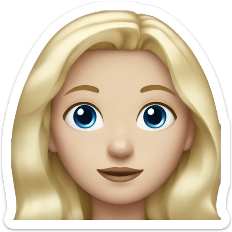Girl with blonde long hair and white skin and blue eyes  sticker