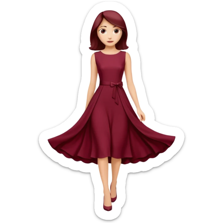 burgundury dress whitout the woman, just the dress. make it knee lenght sticker