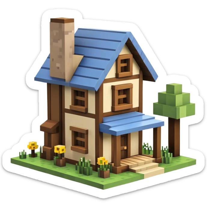 Minecraft house sticker