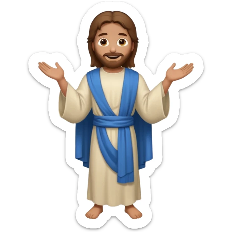 fullbody Lazarus, Jesus's friend, with brown hair, normal emoji style, with a joyful expression sticker