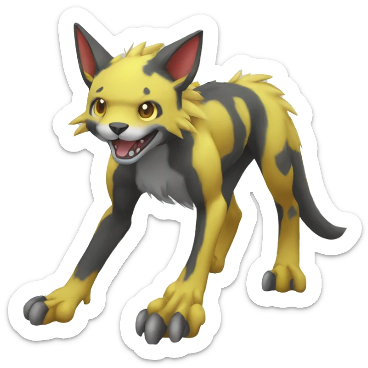 M kawaii cool edgy Digimon-Fakemon-animal full body sticker