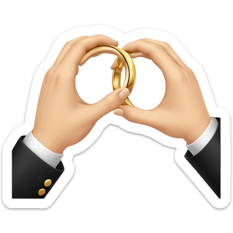 Two hands in a engagement..One hand of groom and one hand of bride. sticker