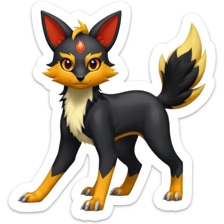 
Houndour-Torracat-Umbreon-
Salandit-Fennekin-Fakémon-Digimon-fusion (full body) sticker