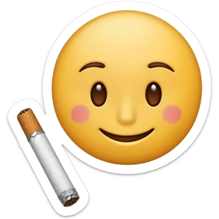 maak een emoji die een sigaret in zijn mond heeft sticker