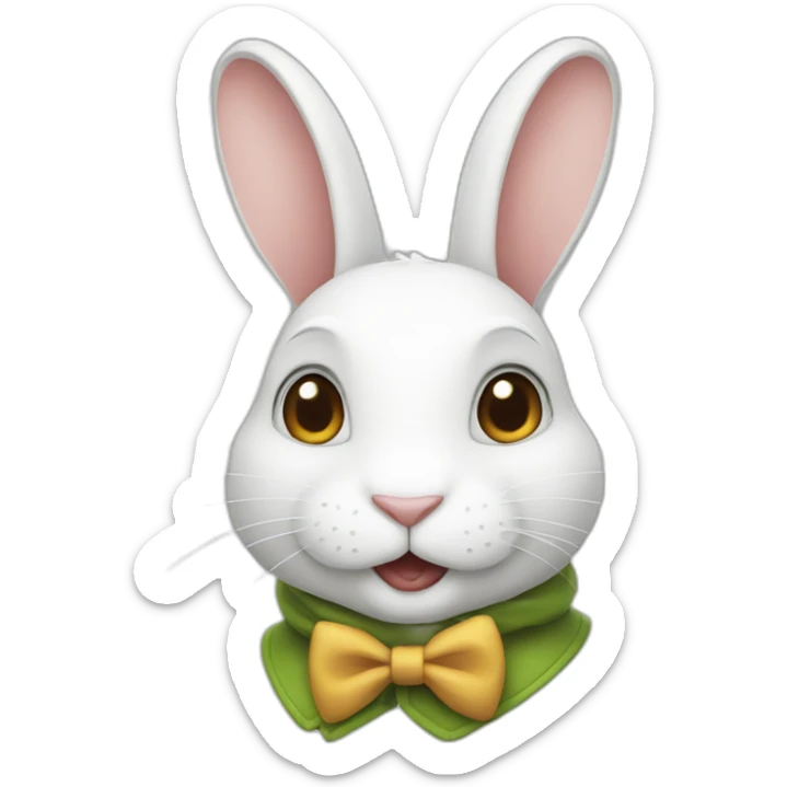 white rabbit sticker