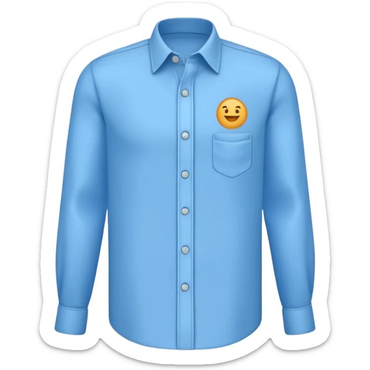 Crie um emoji de uma camisa social manga longa de botões na cor azul claro sticker