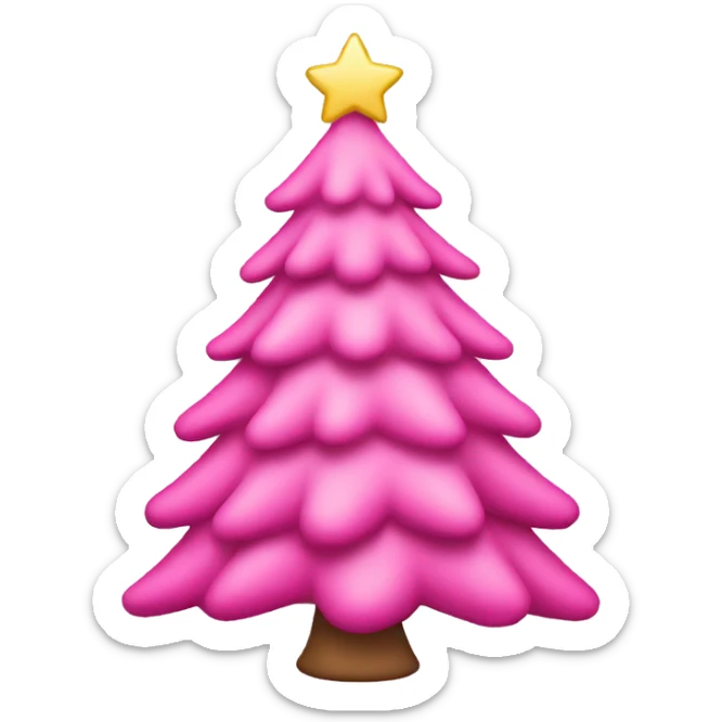Pink Christmas tree sticker