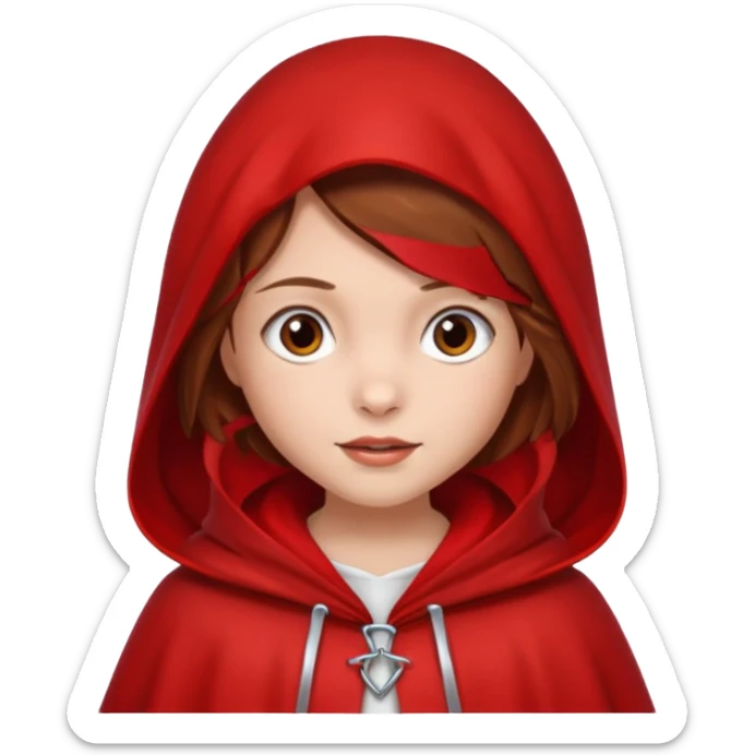 little red riding hood with brown hair 10 years old girl sticker