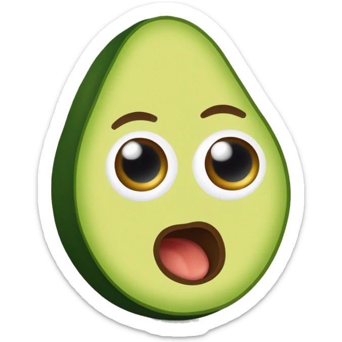 avocado umana con la faccia beve da una lattina con la bocca aperta e gli occhi sticker