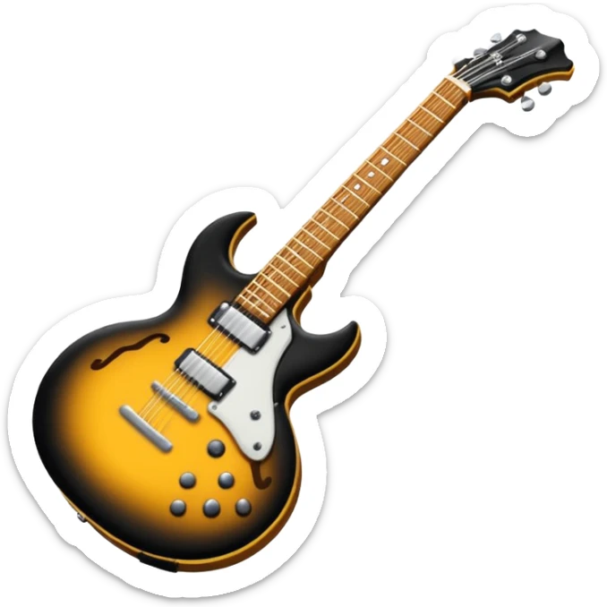 Bana elinde elektronik gitar olan bir kulaklıklı gözlüklü bir emoji yapar mısın elektronik gitar siyah olsun sticker
