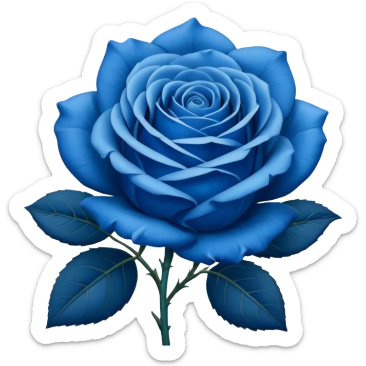 Rose emoji but make it blue instead of red and have it exactly like the original one sticker