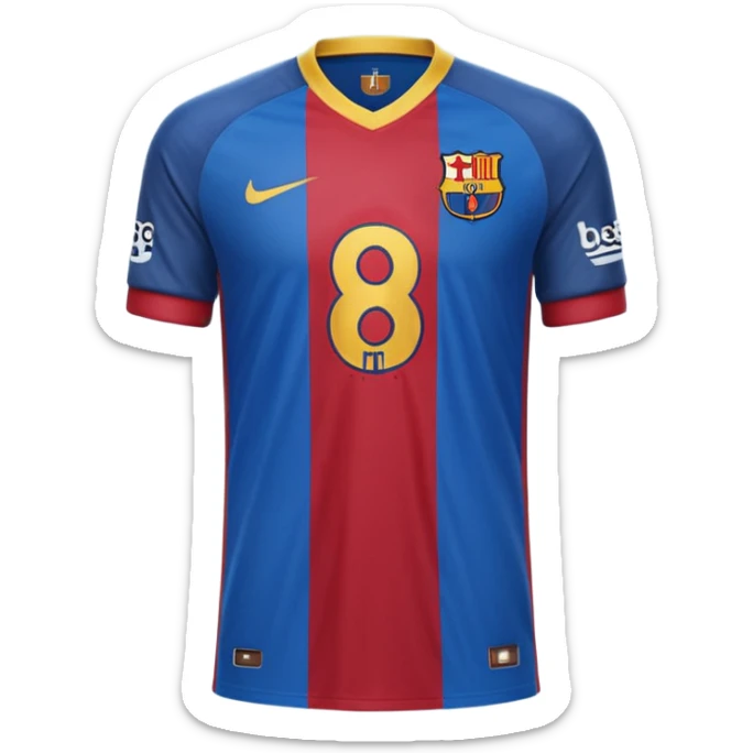 buat custom barcelona custom warna barcelona dan hanya baju hanya bajunya saja dan menghadap belakang nama chessy dan nomor punggung 8 menghadap belakang menghadap belakang sticker