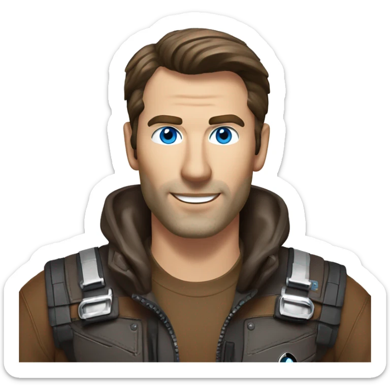 bmw gs1250 adventure with male brown hair blue eyes sticker