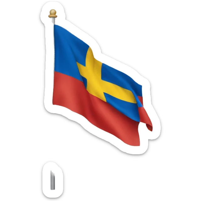 a similar flag as sweden but all the blue is replaced with red and the flag should be flat sticker