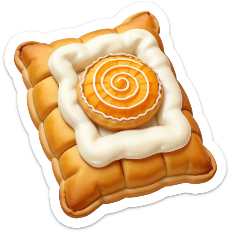 pastelito de batata, traditional Argentine pastry, golden fried dough, orange sweet potato filling, sugar glaze, viewed from above sticker