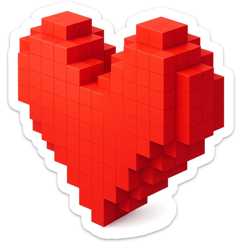 Heart red sticker