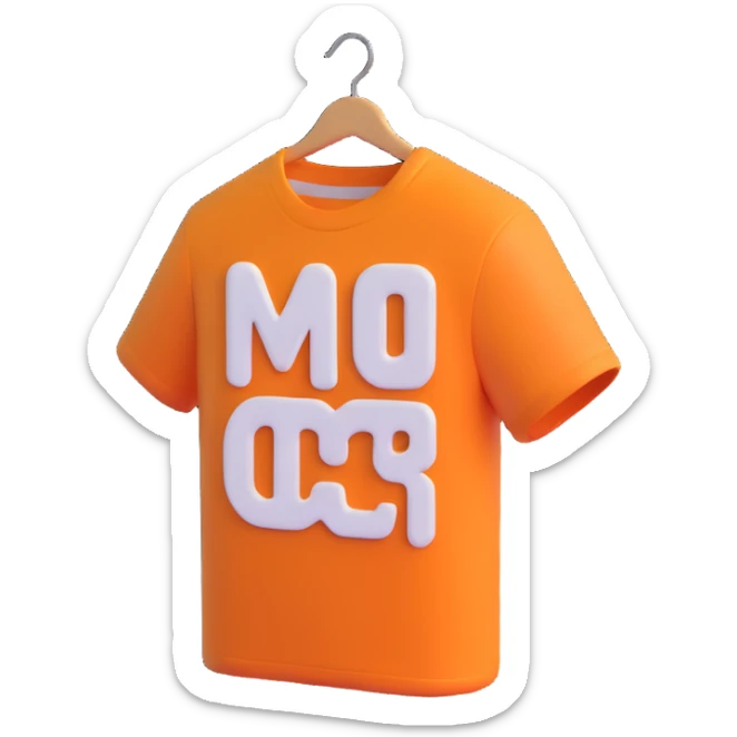 Show only the t-shirt, no arms, no body, no head, keep the 3D emoji style, no background. sticker