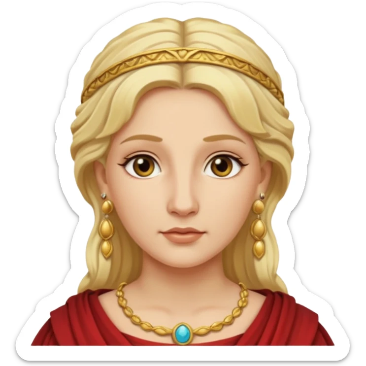Ancient Roman woman with earrings and blonde hair sticker
