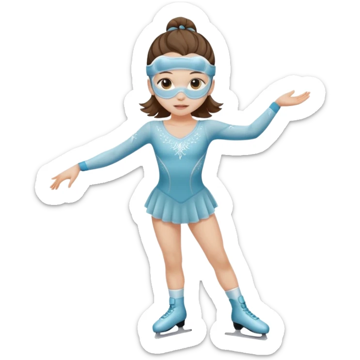 a figure skater girl wearing a moisturizing face mask sticker
