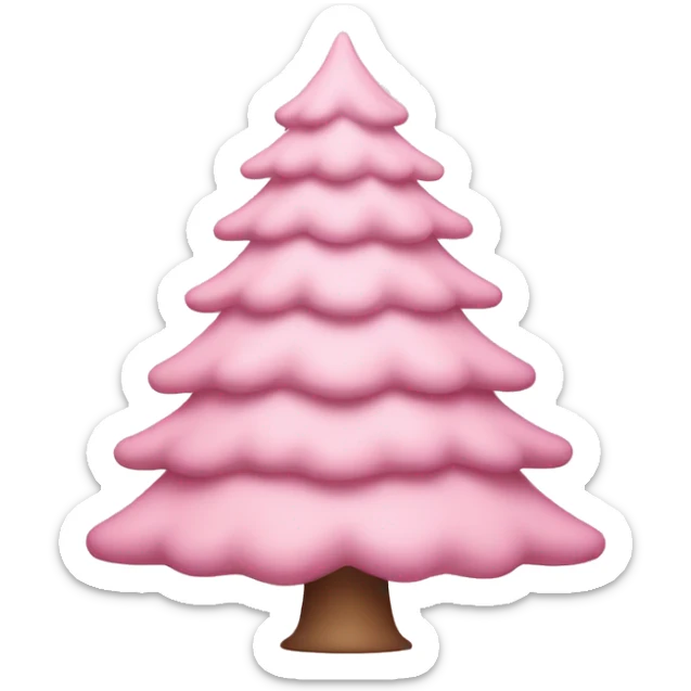 pastel pink christmas tree sticker