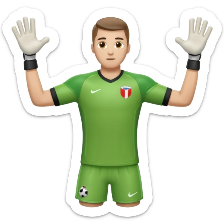 soccer goalkeeper full body and football boots arms out sticker
