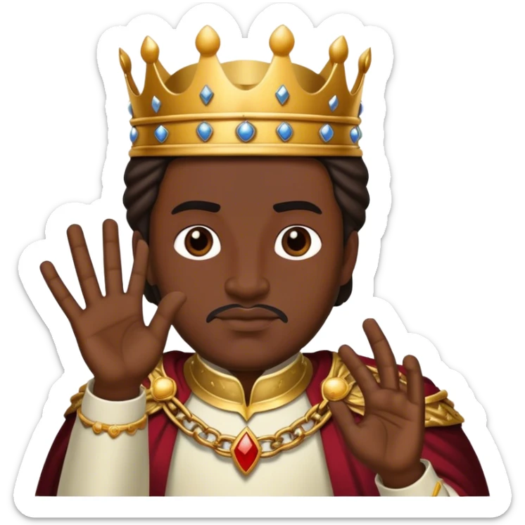 un rey dandole mano a su enemigo malo caucasian y negro sticker