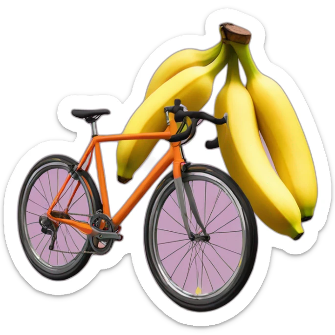 road bike and bananas in the style of andy warhole sticker