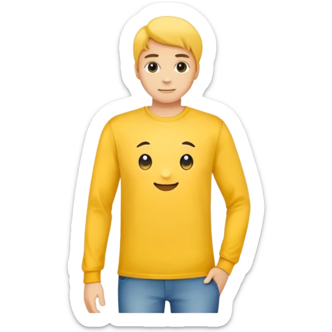 yellow long sleeve t-shirt only without motives or a person sticker