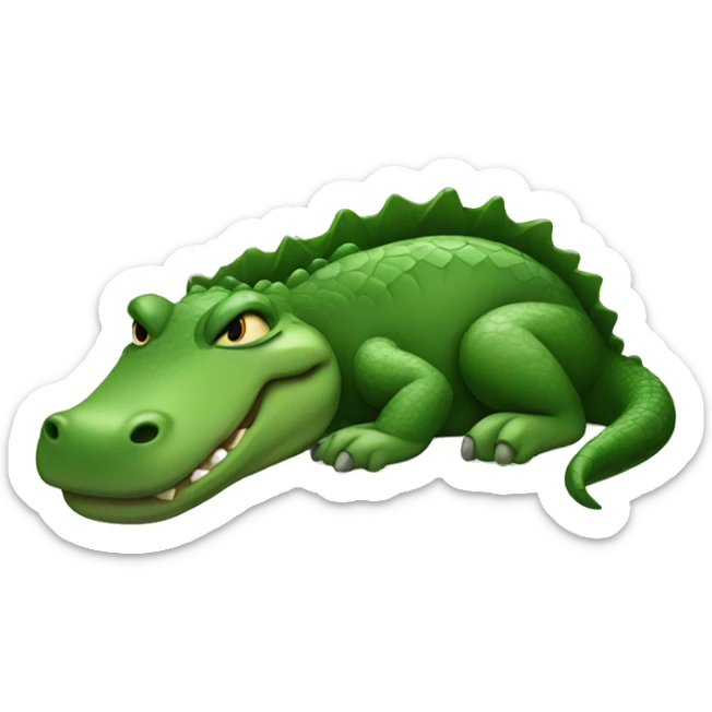 sleeping alligator sticker