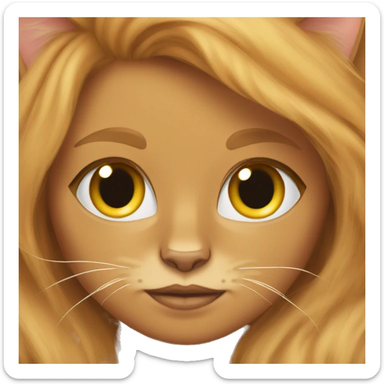 Persian Orange cat with a woman bronde hair sticker
