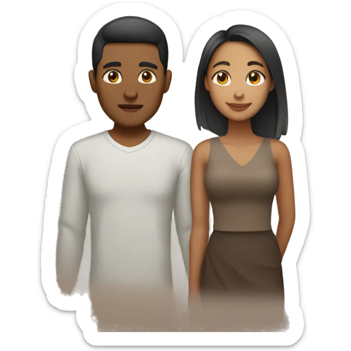 Filipino Man and (Brown skin) Mixed Race Woman Couple sticker