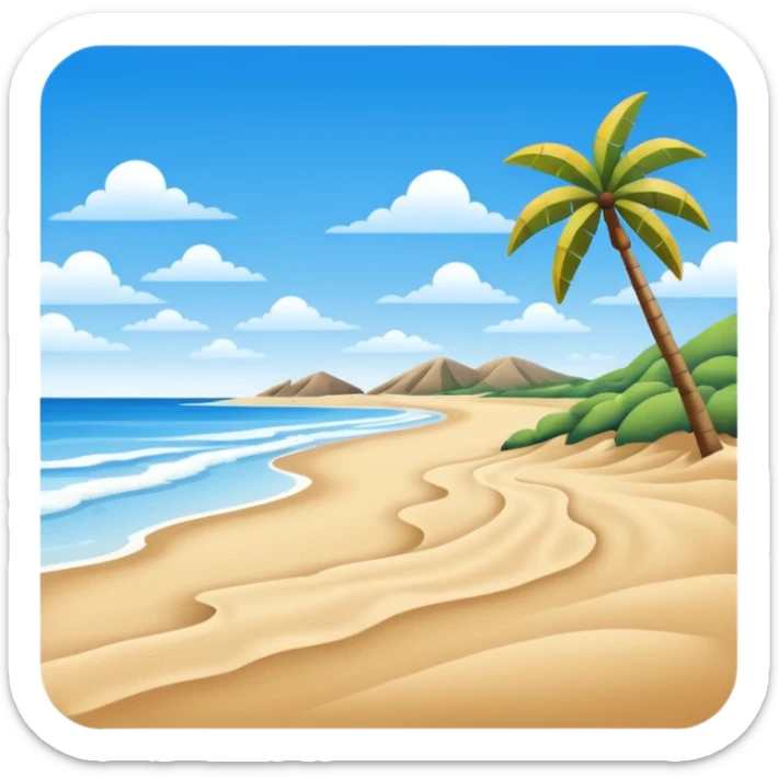 playa paisaje sin que sea un cuadro y que el cielo azul y la arena esten recortada sticker