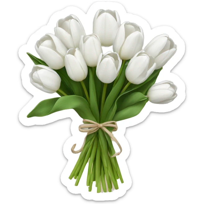 white tulip bouquet  sticker