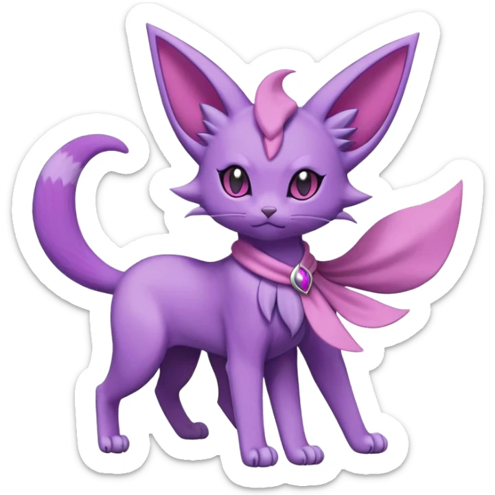 Purrloin-Espeon-Skitty-Pokémon-Fakémon-hybrid-creature (full body) sticker