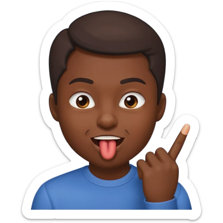 Emoji coquin avec le doigt dans le coin de la bouche 😏 avec ce regard là et cette tête qui se mord le doigt le visage plus coquin 😈  sticker