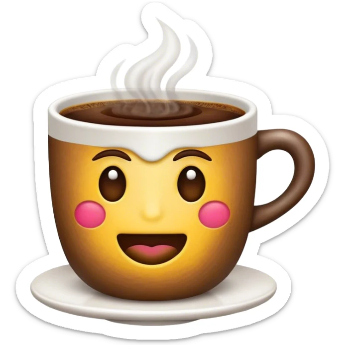 Cinematic Realistic Colombian Coffee Pop Culture Emoji, showcasing a steaming cup of rich, aromatic coffee that epitomizes Colombian culture rendered with detailed textures and warm, inviting lighting. sticker