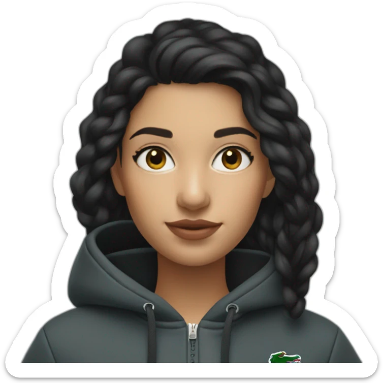 Lacoste bag latina girl with black lacoste hoodie sticker