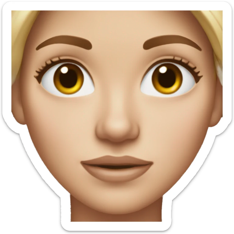 White woman with dirty blond hair, brown eyes, and freckles, rosy cheeks  sticker