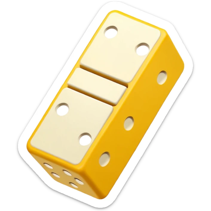 Prompt 16: "One source of income = HUGE risk."
Graphic: 🧱 Domino block icon (white) tipping yellow.
Animation: Block falls over.
Background: Transparent.
 sticker