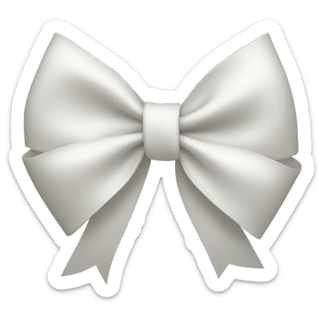 White bow on white bow sticker