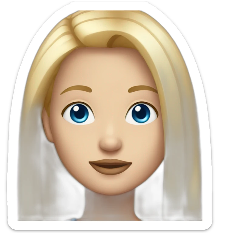 Blondie girl with blue eyes and straight hair sticker