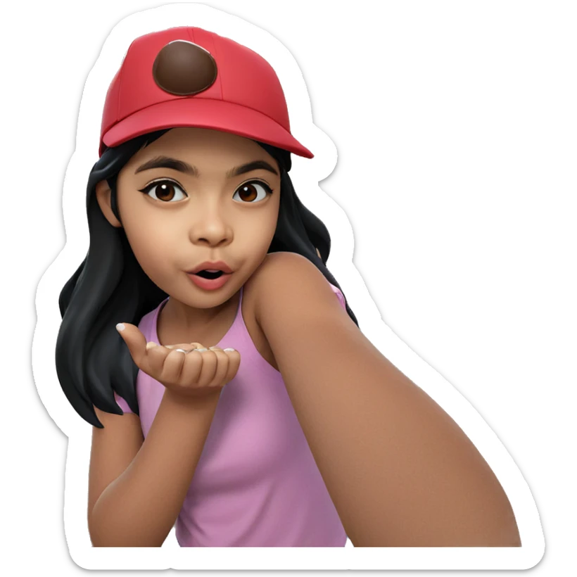 girl in baseball cap sticker