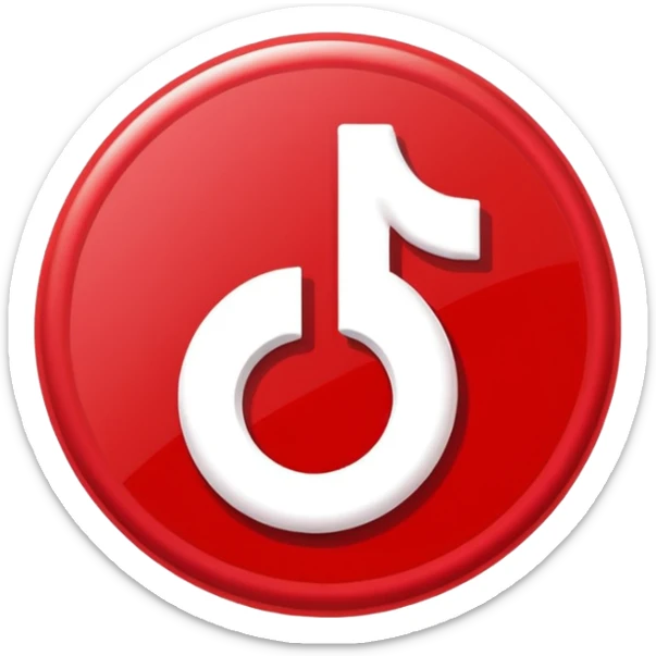 Crea la verificación de tik tok de color rojo  con un bien sticker