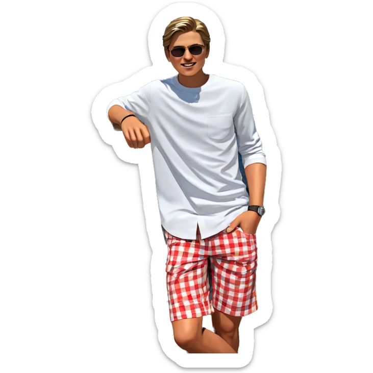 boy in white shirt outdoors sticker