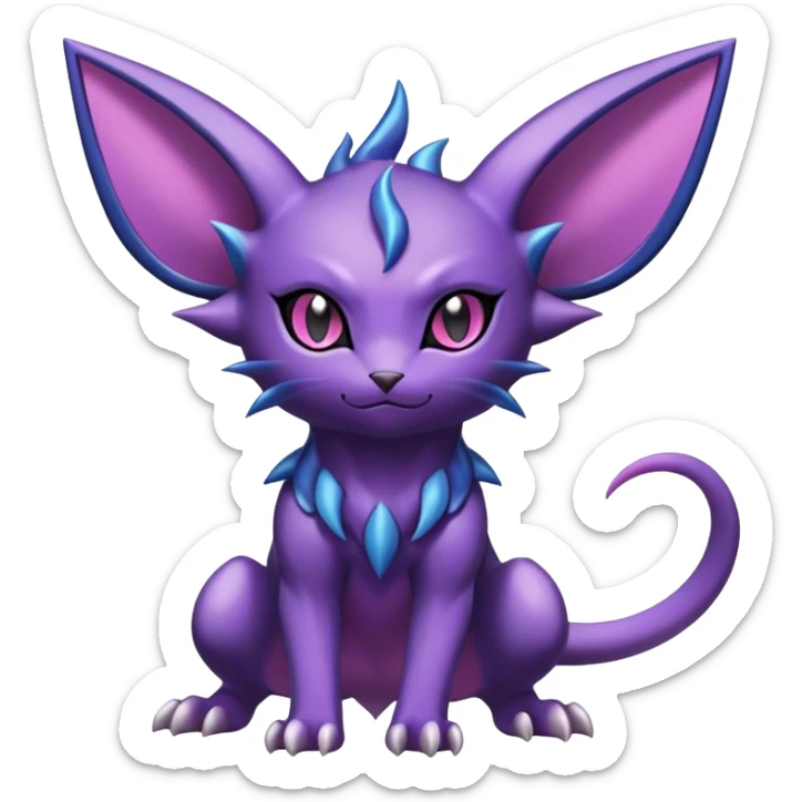 Shiny Dark Cute Edgy Cool Espeon-Haunter-Nidorino-Liepard-Nidoking-fusion-hybrid full body  sticker