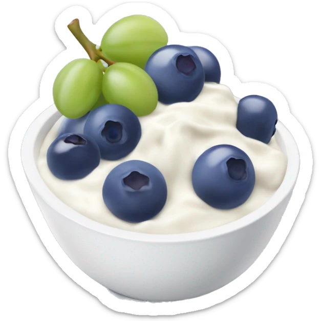 yoghurt bowl with grapes and blueberries sticker