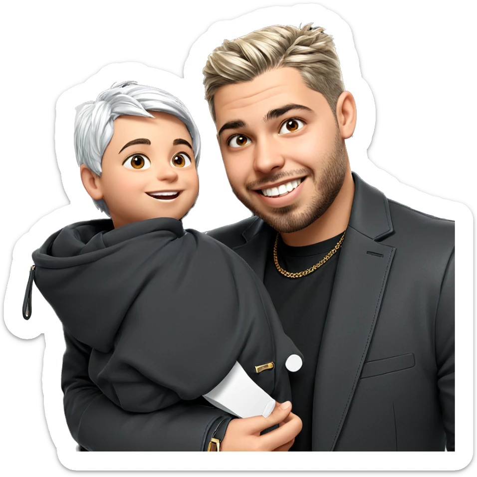 smiling boys in stylish outfits sticker