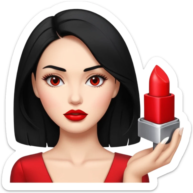 “Emoji girl, femme fatale, black hair. megan fox vibes sticker