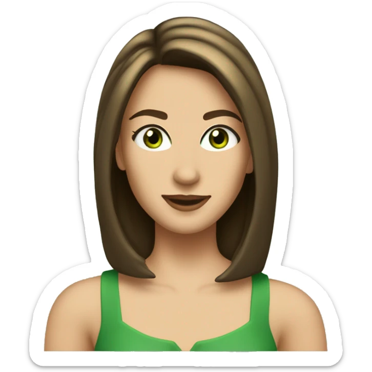 pretty 40 year old woman with grass green eyes and shoulder length straight brown hair diamond tiara sticker