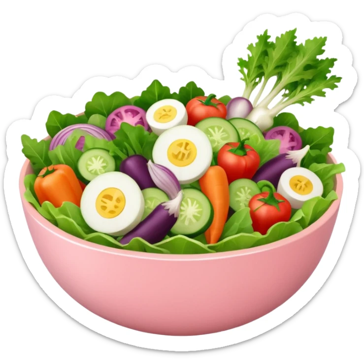 Make some healthy food, like a salad, in light pink tones, but you can use other colors (like the correct shades for the salad), like IOS sticker